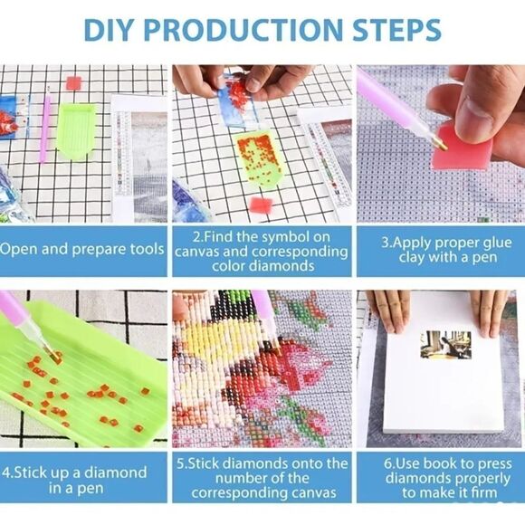 Diamond painting kit, Stained glass butterfly 🦋, measures 30 x 30 cm - Picture 2 of 4